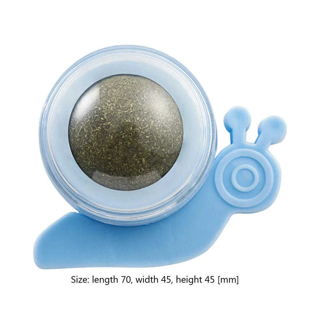Rotatable Catnip Wall Ball Cat Treat Toys with Catnip Snack Licking Ball Kitten Pet Molar Edible Treating Cleaning Teeth Teasing 