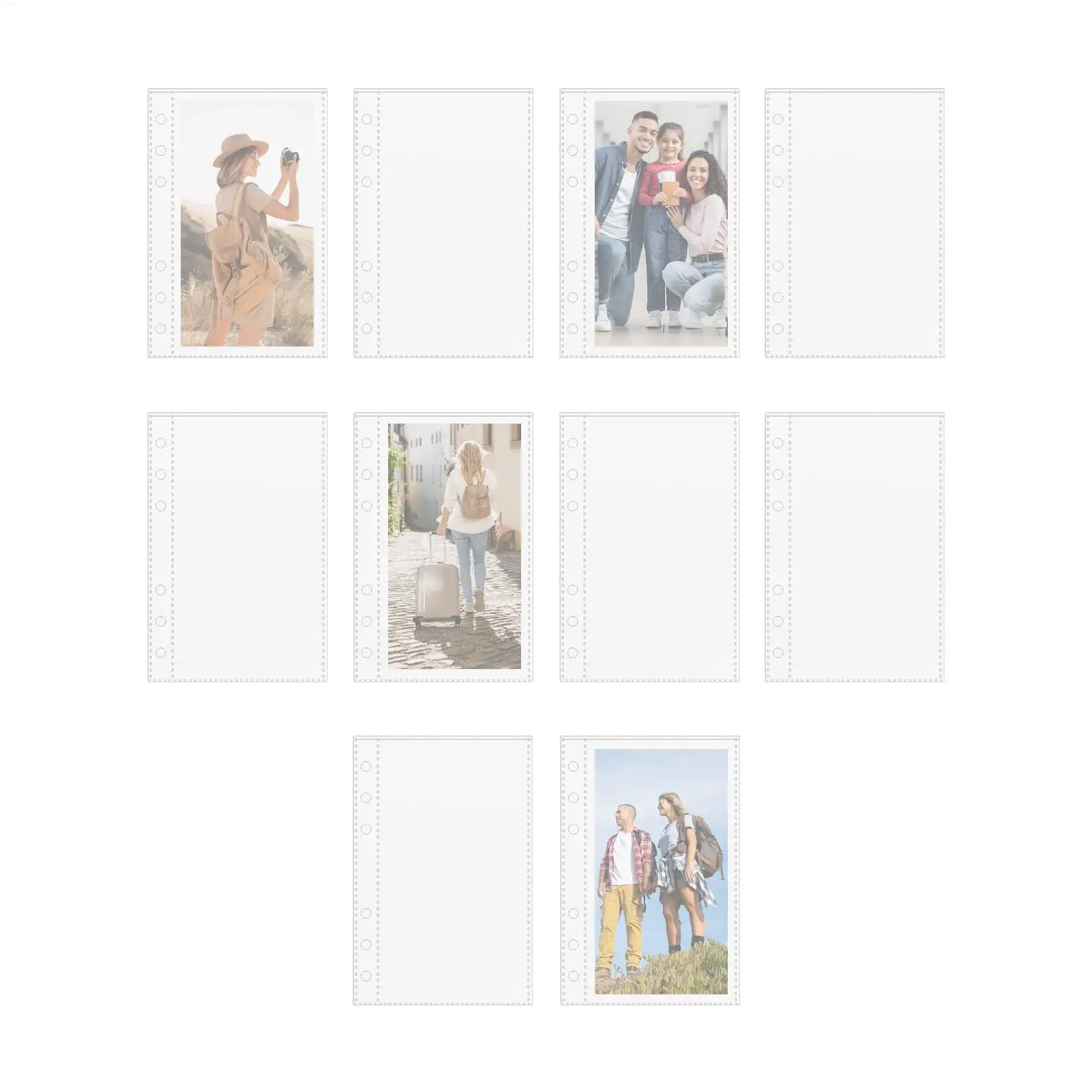 A6 Binder Inserts 10 Pieces 6-Ring Planner Refill Pages For Card Refillable Protectors For Pictures Postcards Journal