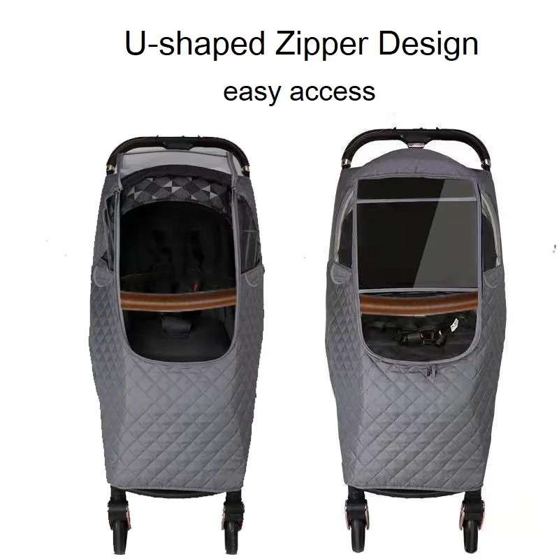 Universal Waterproof Winter Thicken RainCover Pushchairs Raincoat Full Cover Wind Dust Shield for Baby Stroller Accessories_voghion.com