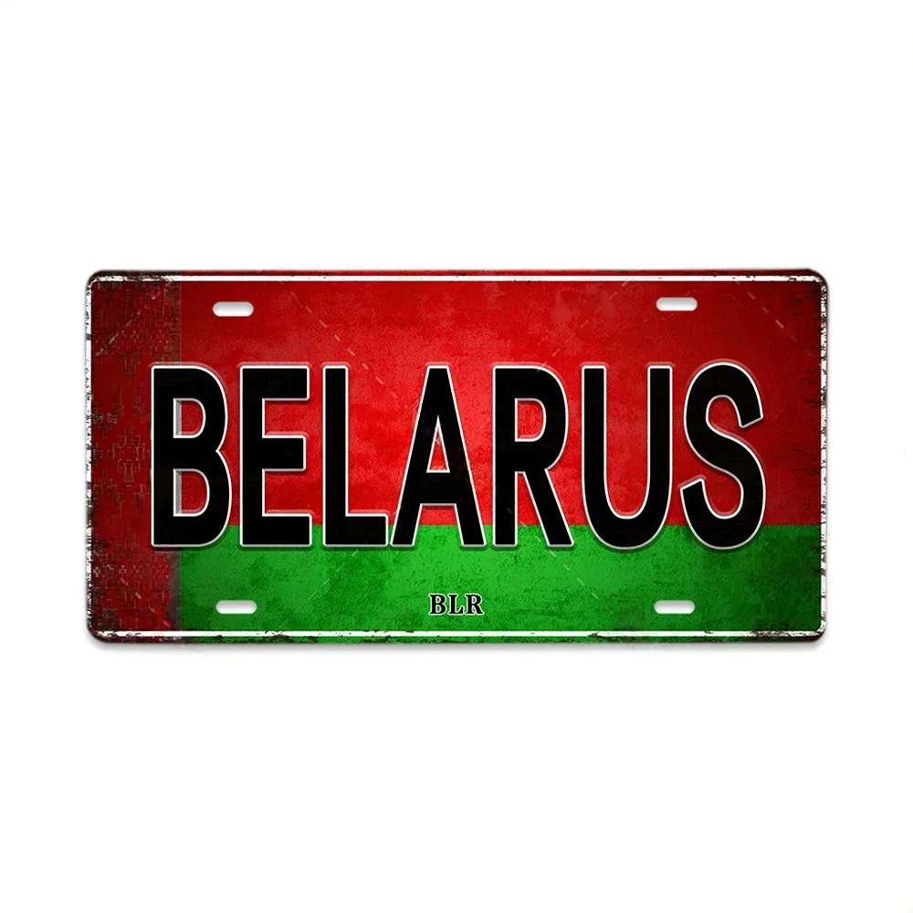 Vintage Tourism Country Poster Metal Sign - Retro License Plate Style Wall Art