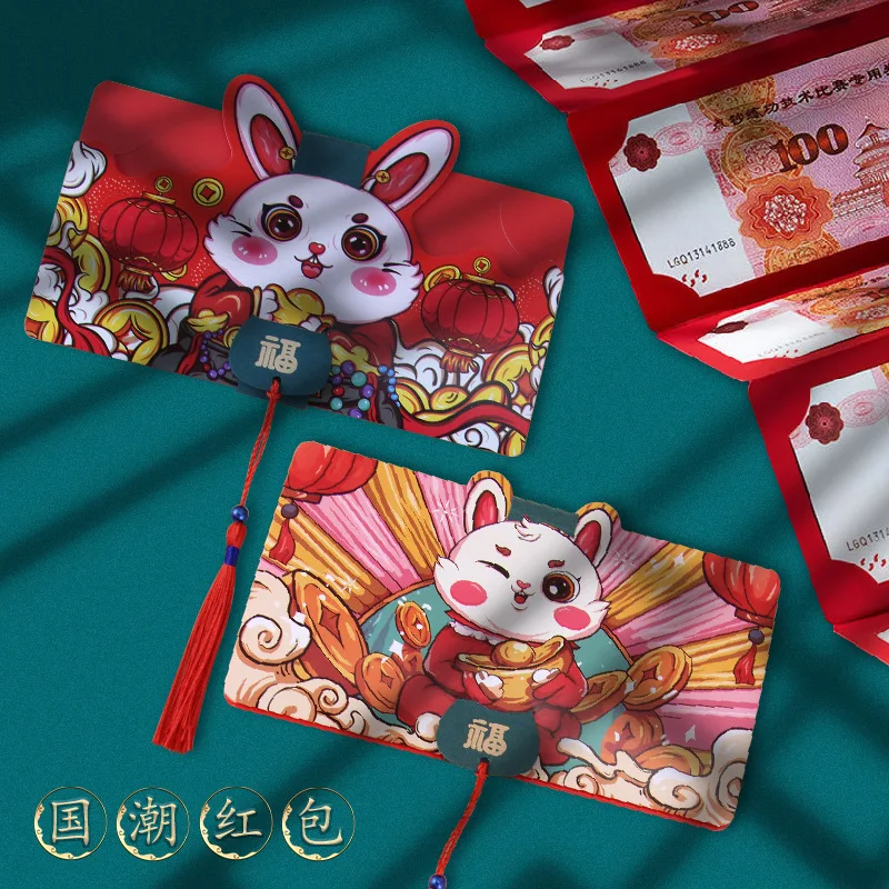 Enveloppes Rouges Chinoises 6Pcs Enveloppe Rouge Année Lapin