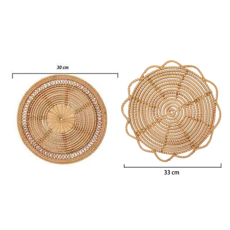 Handmade Hanging Wall Basket Decor, Boho Woven Rattan, Decorative Trays, Bowl for Home, Living Room, Bedroom, Kitchen 6
