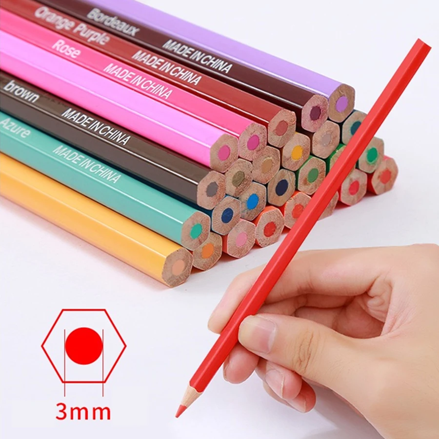 Color pencils 24-72-Piece Colored Pencil set with Canvas roll-up Case For Student Adult Coloring Drawing Sketching and Crafting