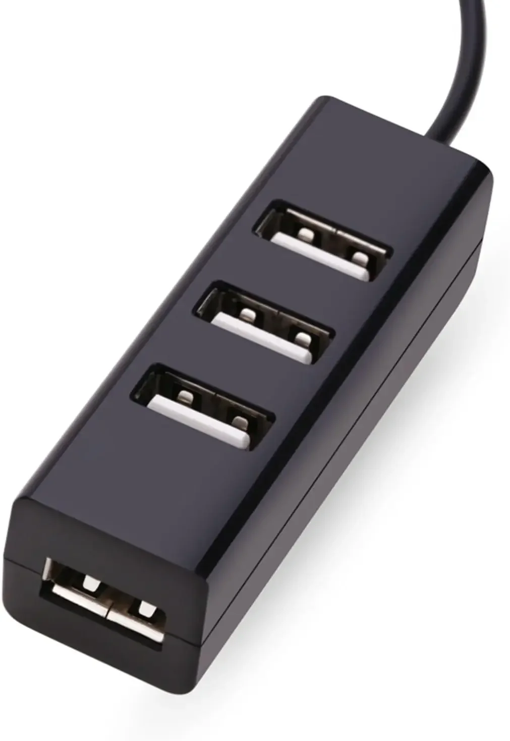 Splitter 4 Port Compact Portable High Speed USB 2.0 Data Hub -Black_voghion.com