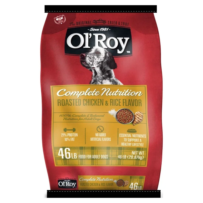 

Сухая корма для собак Ol' Roy, полное питание, жареная курица и рис, пакет 46 фунтов