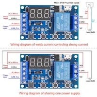 DC 6-30V Timer Relay Programmable Delay Relay Module Cycle Timer with LED Display / 5V Micro USB, Smart Home Controller 5