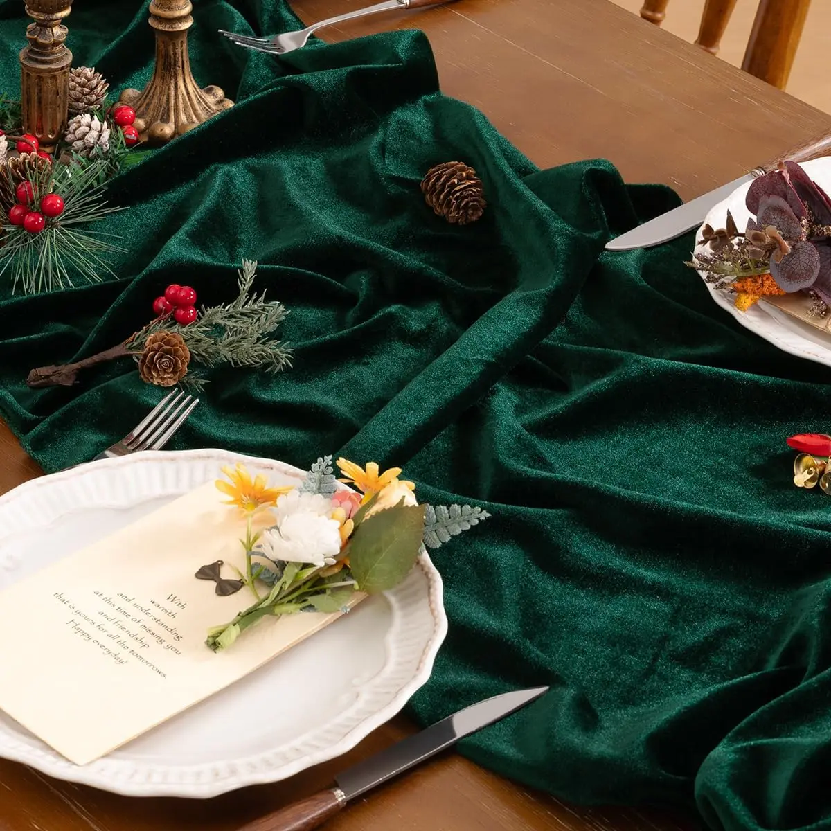 Velvet Table Runner - Luxury Wedding and Banquet Table Decor Luxurious Velvet Table Runner, Wedding Reception Baby shower Decora, Soft Table Linen Overlay, WeddingTable Runner Room Decor 2