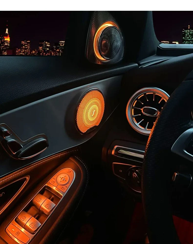 메르세데스-벤츠 주변 조명, GLC 클래스 쿠페 W205, C43, C63, X253, LED 전면 통풍구 스피커 장식 조명 개조, 3/64 색상