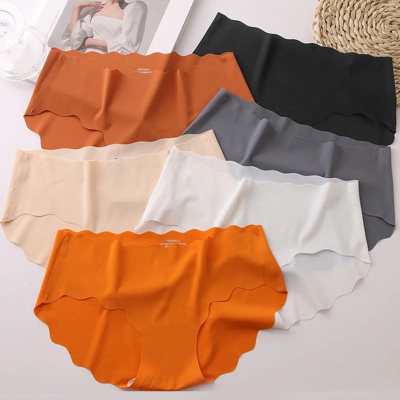 BZELWomensPantiesSeamlessWomenUnderwearSolidFemaleBriefsIce