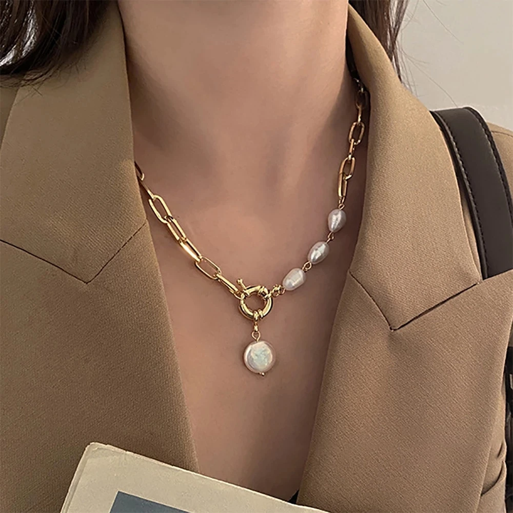 UMKA2022TrendPearlThickChainPendantNecklaceforWomenKpop