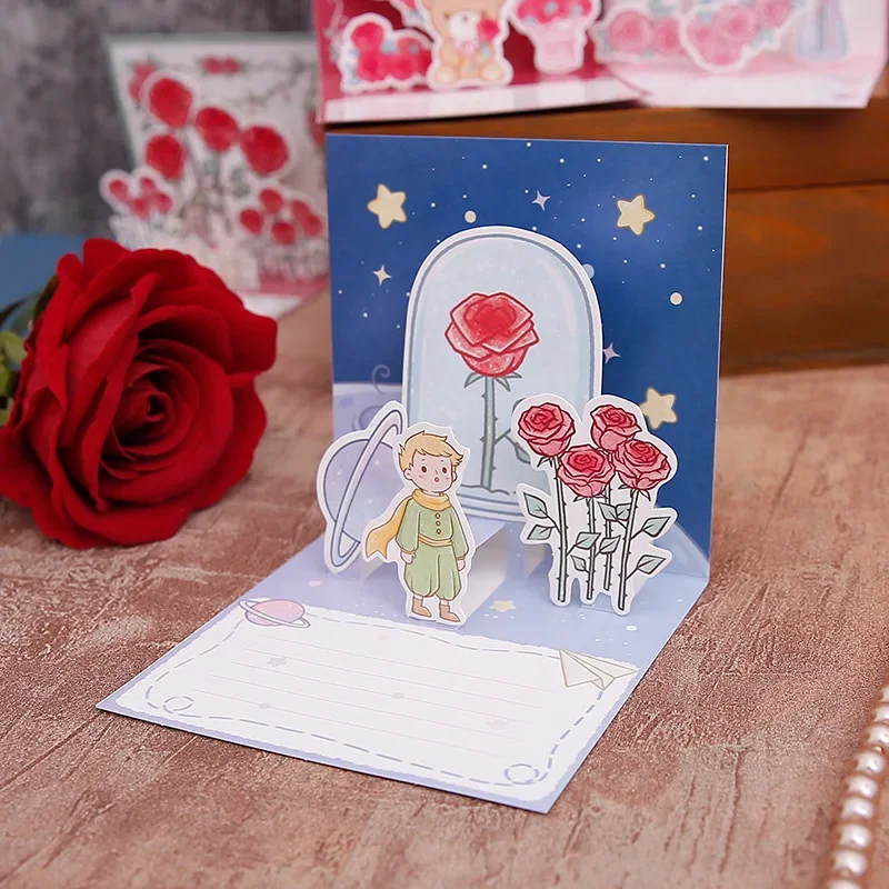 3D Pop up Style DIY Greeting Card Qixi Valentine's Day 520 Advanced Message Card Including Envelope General Holiday Gift