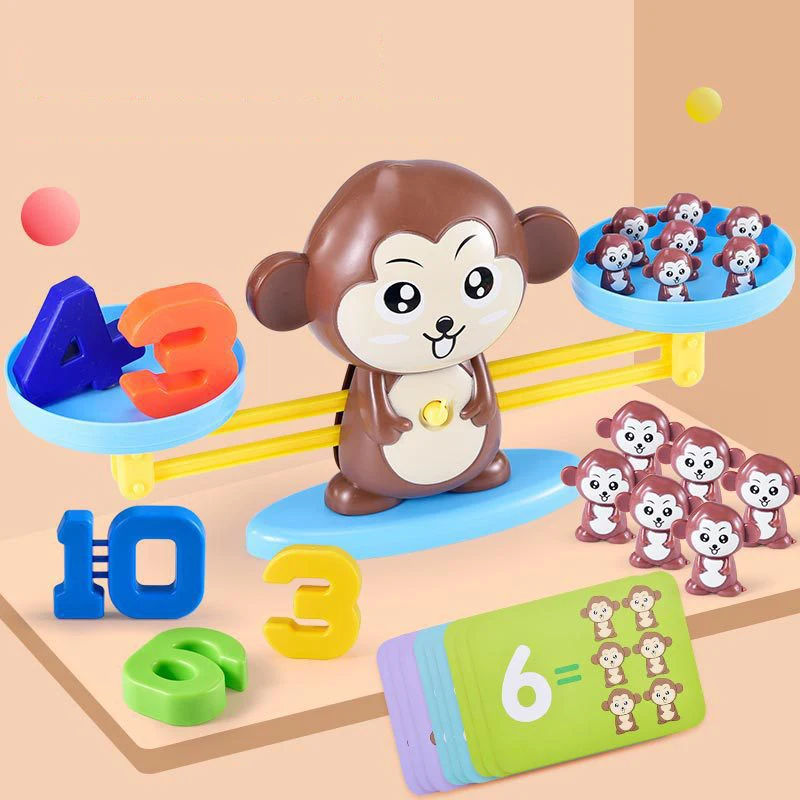 Monkey Balance Scale Math Game Toys for Kids Preschool Learning