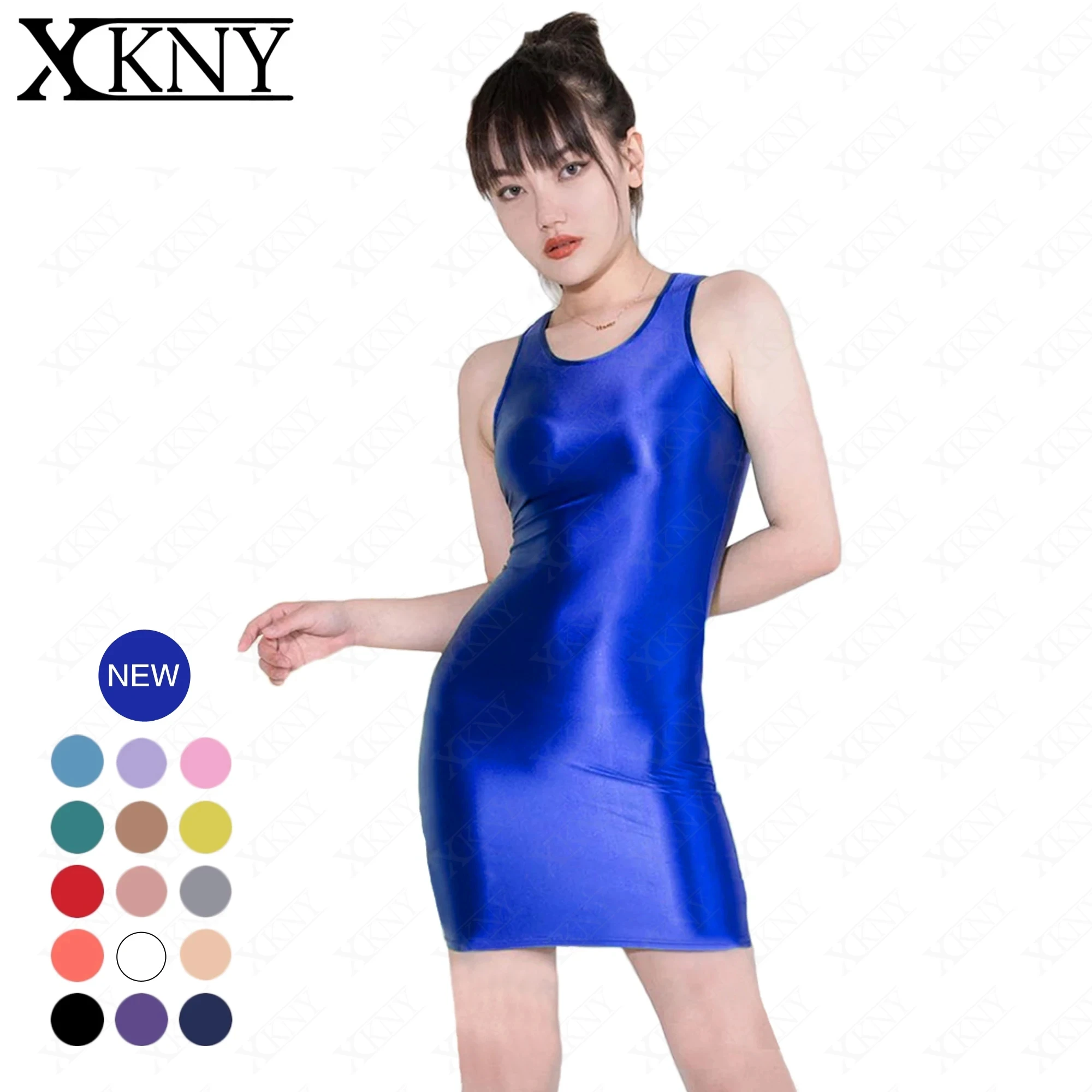 MASKED STAFFS satin Glossy Hip Wrap Dress one-step skirt stretch silk slip tight skirt tank top skirt long skirt tight dress