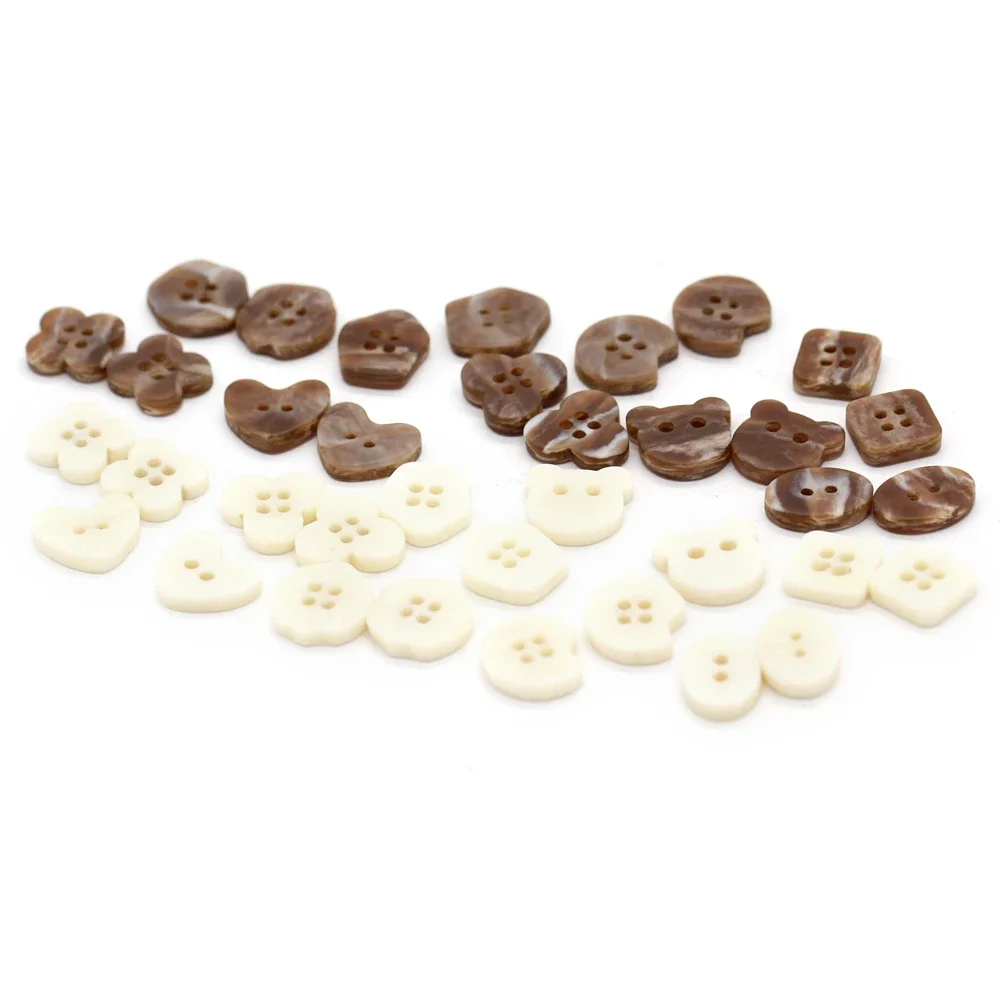 HENGC 30Pcs 의류에 대 한 12mm 불규칙 한 모양 수 지 단추 패션 셔츠 드레스 카디건 가방 DIY 수공예품 장식