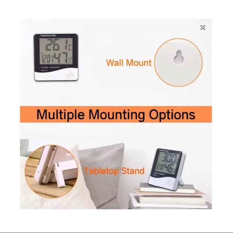 LCD Digital Temperature Humidity Meter HTC-2/HTC-1 Home Indoor Outdoor Hygrometer thumbnail 6