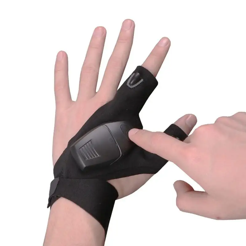 Rechargeable Led Flashlight Glove Gift for Dad Boyfriend Husband Lights Car Guy Cool Gadgets Tools for Fishing Camping Repair Fingerless Gloves Gym Gloves Compression Gloves