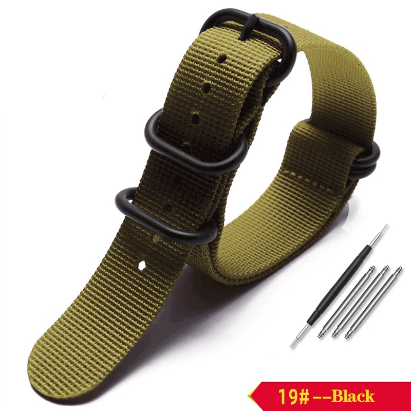 thumbnail image 1 of Correa de reloj de nailon para Omega Seiko, estilo universal para hombre, hebilla de acero inoxidable, lona deportiva para exteriores engrosada, 20 mm, 22 mm, 1 of 5