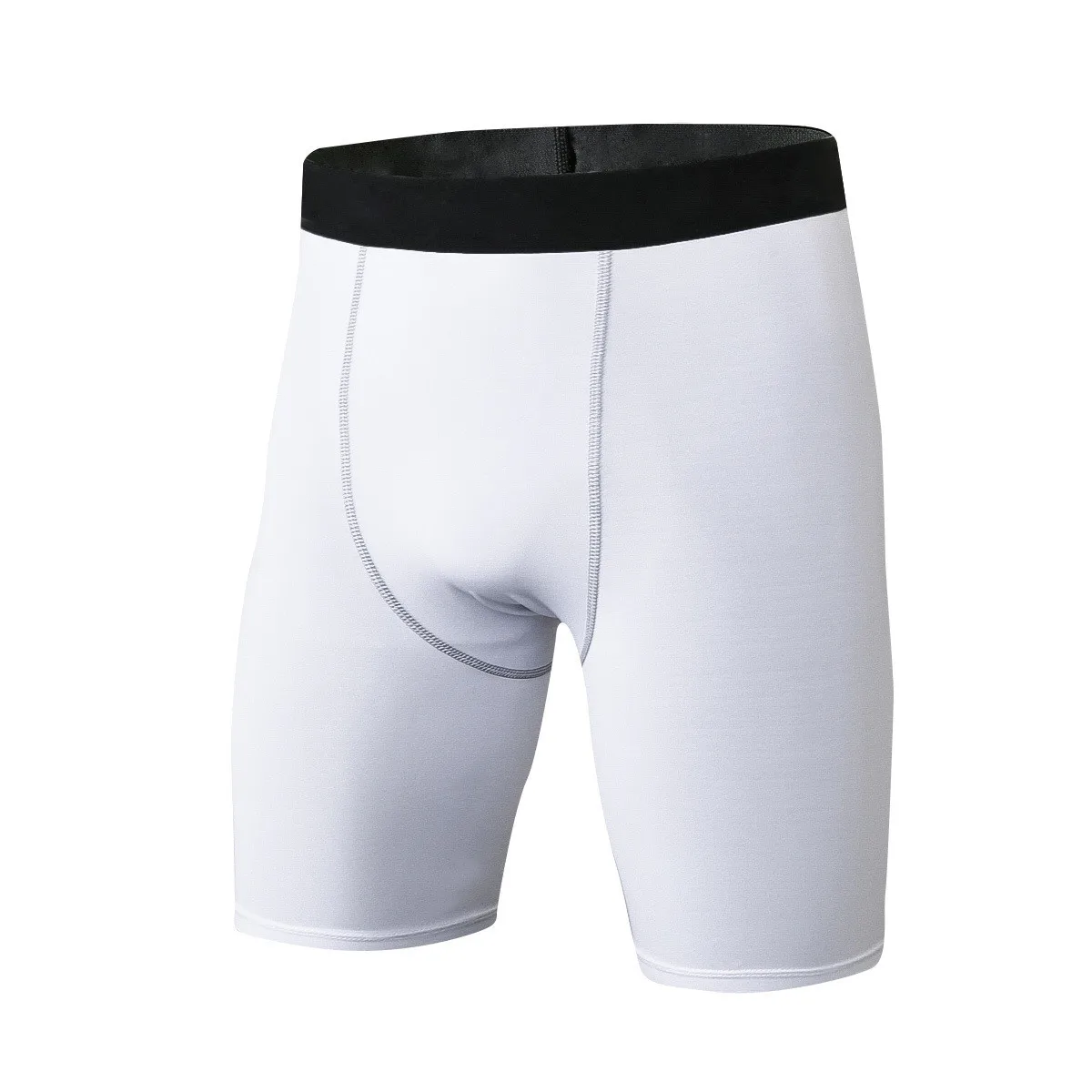 Men's Black Base Layer Underwear Skinny Sports White Tight Shorts Fitness Outdoor Workout Training Bodybuilding Cycling Pants