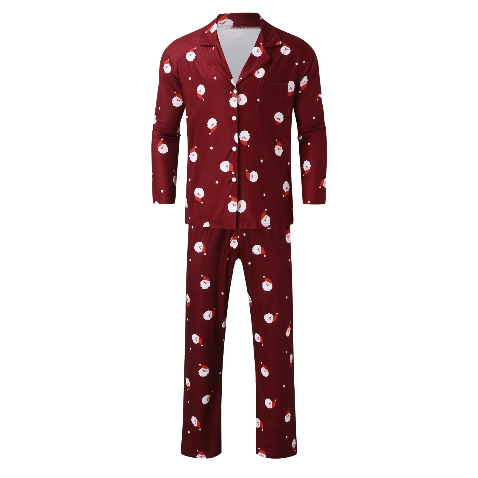 thumbnail image 5 of Pijamas familiares a juego para Navidad 2023, conjunto de ropa para bebé, camisa abotonada y pantalones, para padre, madre, Navidad, Año Nuevo, 5 of 5