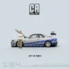 TIME MICRO/COOL ART 1:64 GTR-R34 Paul Blue Silver Flower Car Open Cover Model Car for Collection & Display & Gift 3