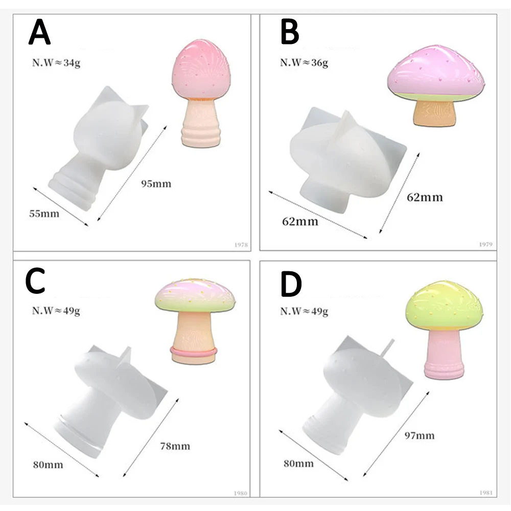 DIY 3D Mushroom Ornaments Resin Casting Molds Silicone Moulds for Epoxy  Handmade Home Ornaments Decorations Craft Making Tools