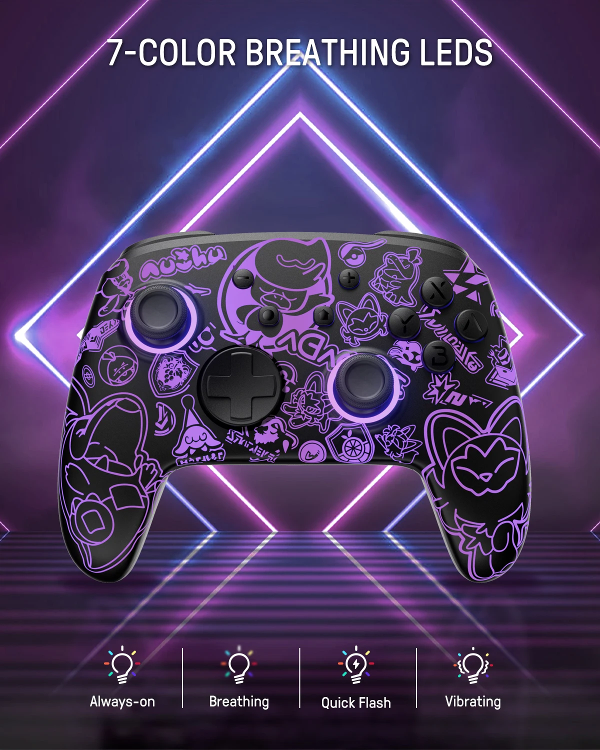 Manette Pro Switch Pokemon Bluetooth avec LED