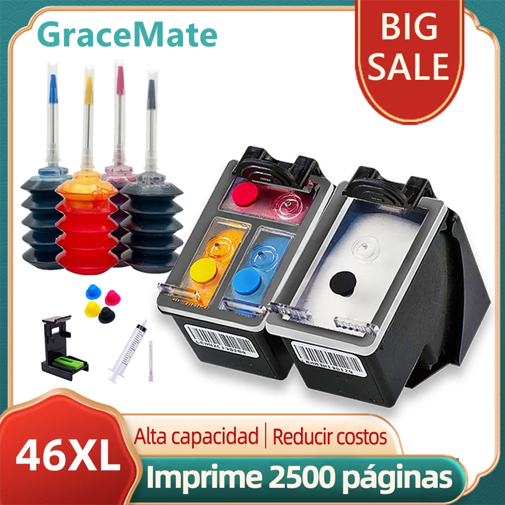 Cartucho de tinta Compatible con impresora Hp 46 Deskjet 2020HC 2520HC  2025HC 2029 2529 4729|Cartuchos de tinta| - AliExpress