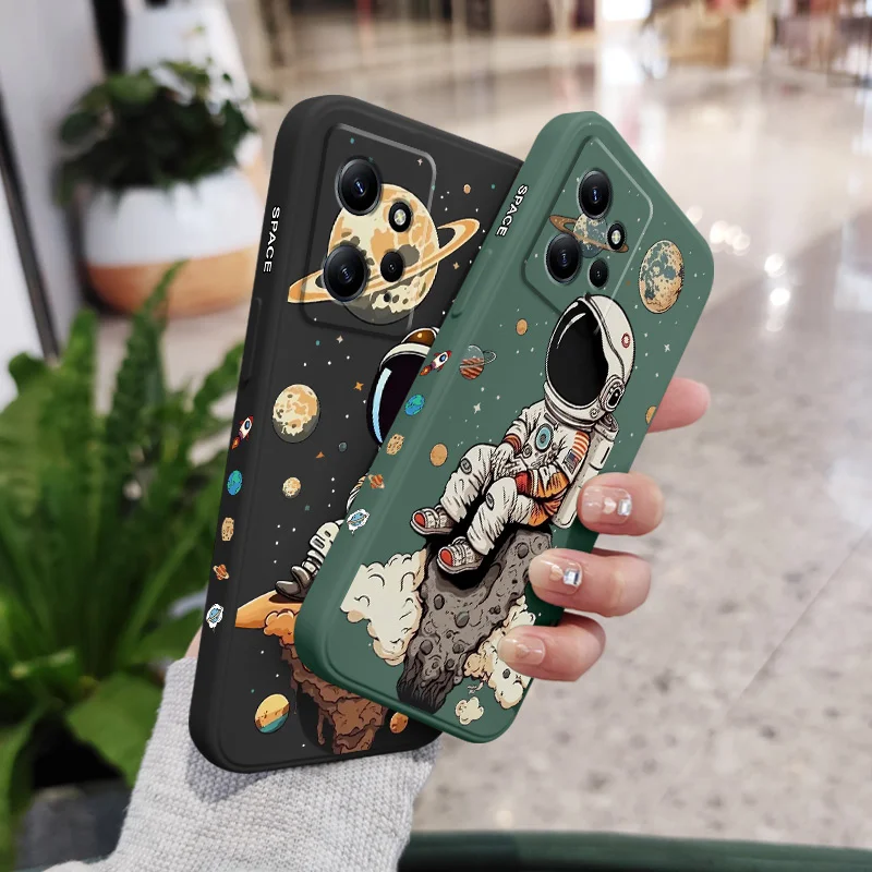 Saturn Cute Child Phone Case For Xiaomi Redmi Note 14 13 12 12S 11 11S 10 10T 10S 9 9S Pro Plus 4G 5G Liquid Silicone Cover phone case phone protector cover
