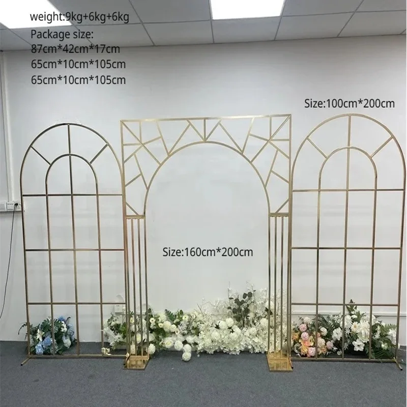 Large Party Decoration Metal Dome And Square Top Arch Prop Forest Wedding Scene Background Screen Birthday Stage Outdoor Decor
