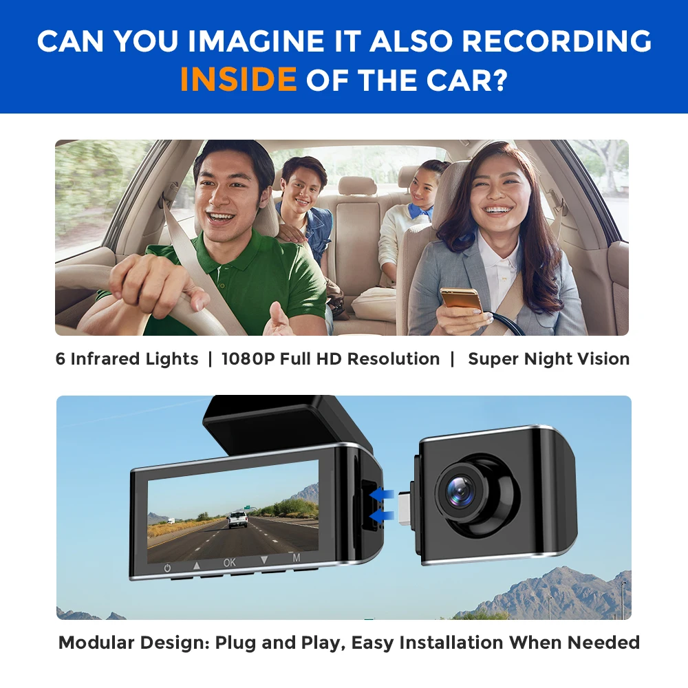 AZDOME ڵ DVR 4K + 1080P 3 ī޶  ķ GPS   ĸ   3 ä ī޶ 24H  