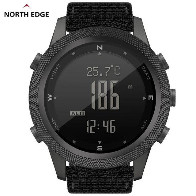 Montre Numérique Sport NORTH EDGE APACHE-46 - Noir - Unisexe - Plein Air, Course, Natation
