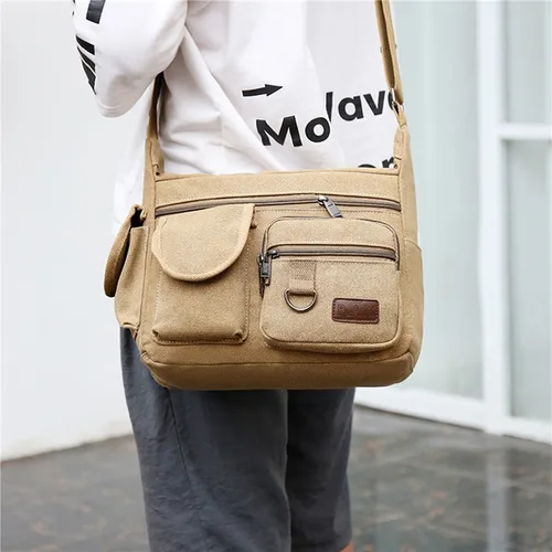남자 캔버스 숄더 가방 캐주얼 토트 여행 남자 Crossbody 가방 럭셔리 메신저 가방 패션 고품질 핸드백 4