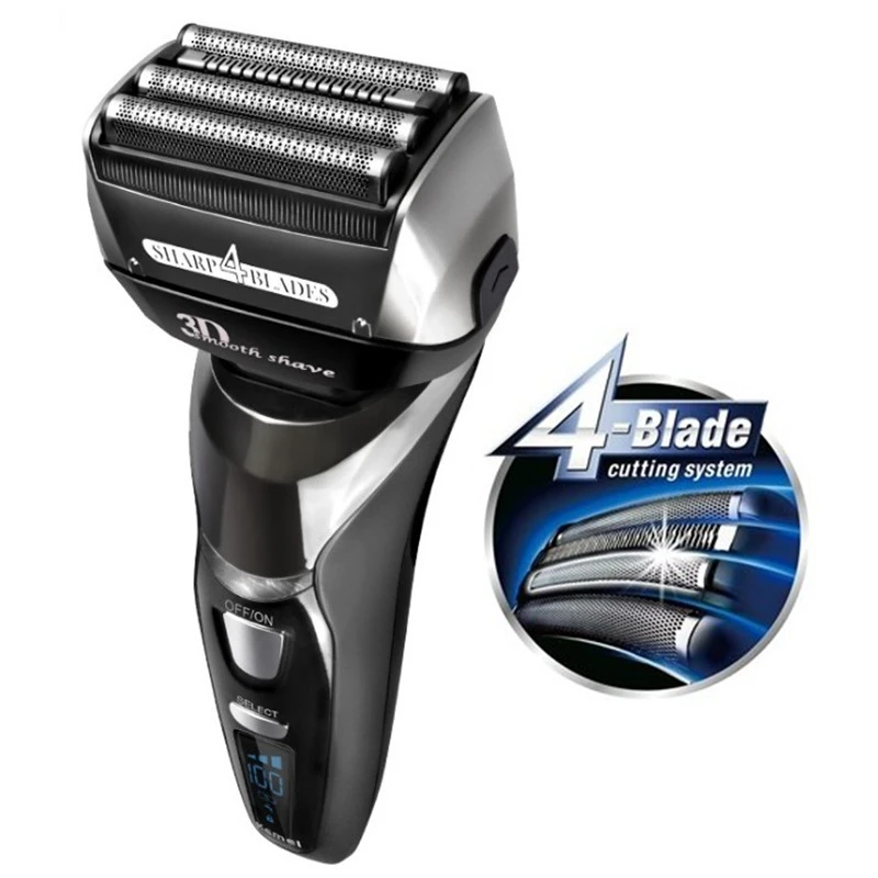 Original Kemei 4-Blade Rechargeable Electric Shaver 3-Speed Beard Electric Razor For Men Facial Wet Dry Shaving Machine Washable Electric Shaver