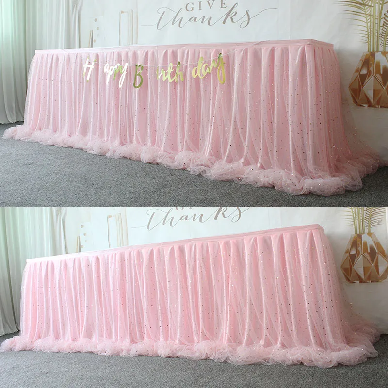 Tulle Tutu Table Skirt for Party Wedding Home Decoration Birthday Party / Baby Shower Table Skirt