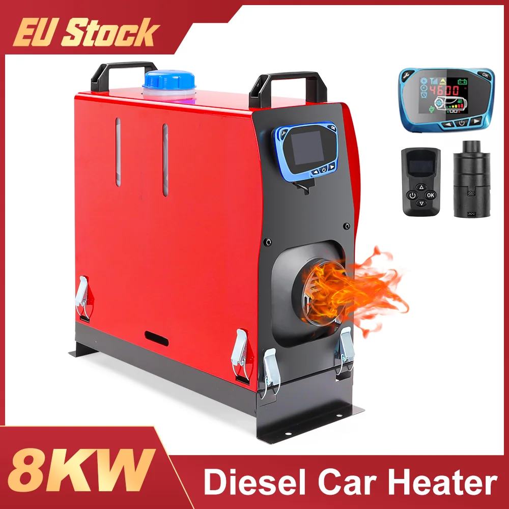 10l 5/8kw All In One Diesel Heater 12v W Silencer Lcd Remote Air Heater