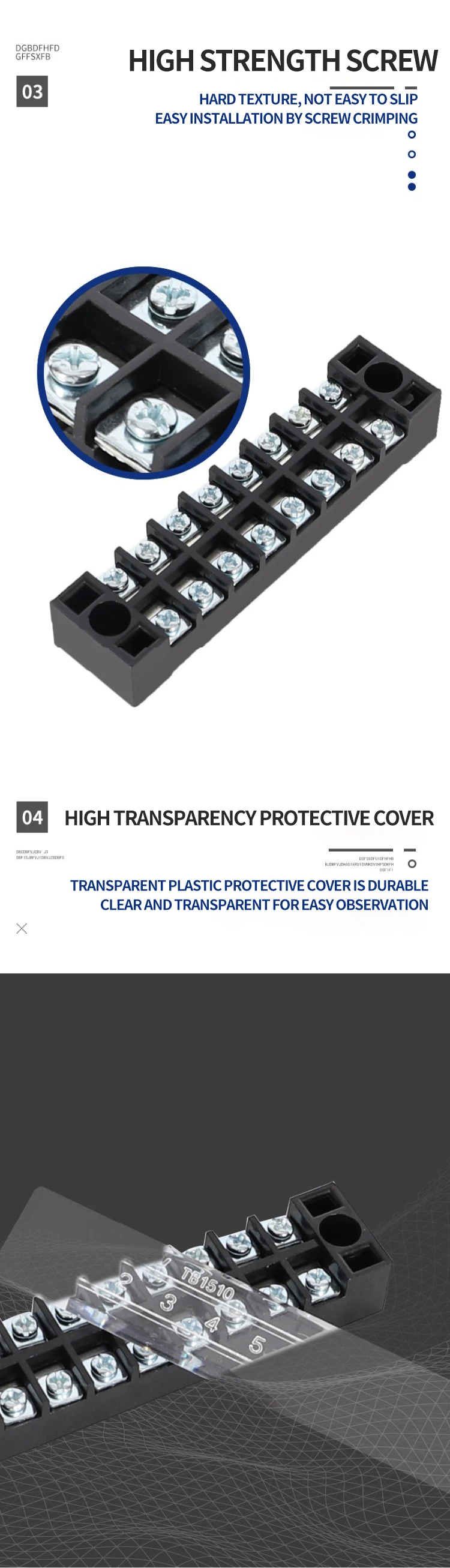 1Pcs TB4510 45A 600V Dual Row Barrier Screw Terminal Block Strip Wire Connector Insulated DIY Electrical Fix Fence High Quality T&I Online Store