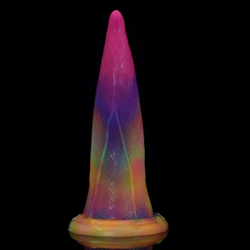 FAAK ColorfulAnal Plug Deep Sea Tentacles Design Silicone Glow in Dark Dildo With Suker G-spot Stimulate Sex Toys For Men Women 6
