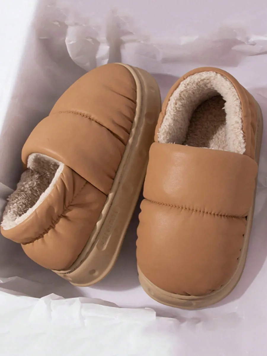 Men's Home Slippers Warm Shoes Bag Heel Indoor and Outdoor Non-slip Thick Bottom Casual Daily Home Bag Heel Cotton Shoes — view 5