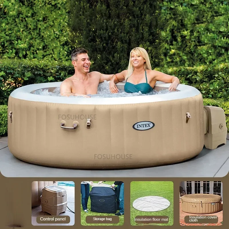 Inflatable Spa Baths and Sauna Nordic Massage Bathtub WhirlpoolHousehold Bathtub Portable Whirlpool Folding