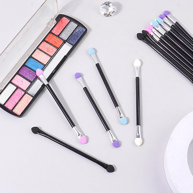 10PCS multi-color double head latex sponge eyeshadow stick Multi-functional portable short stick makeup brush Eyeshadow brush 2