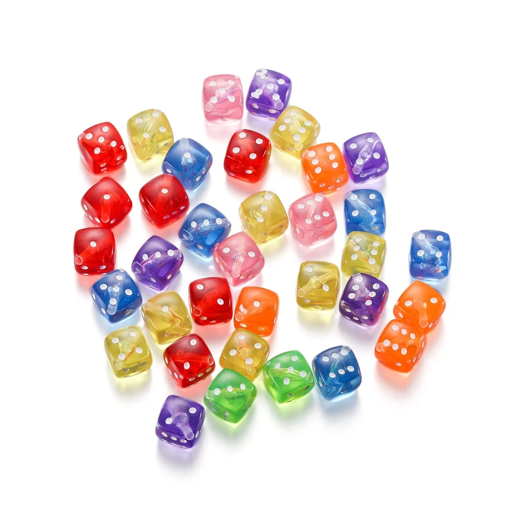 30pcs 8mm Dice Beads Square Shape Acrylic Digital Spaced Beads for Jewelry  Making DIY Charms Bracelet Necklace Making Accessorie
