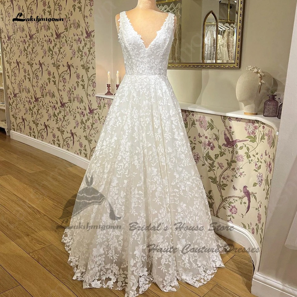 Lakshmigown Princess Women Lace Wedding Gowns Detachable Long Sleeves 2024 Vestidos Floral Elegant Bridal Dress Customized 3
