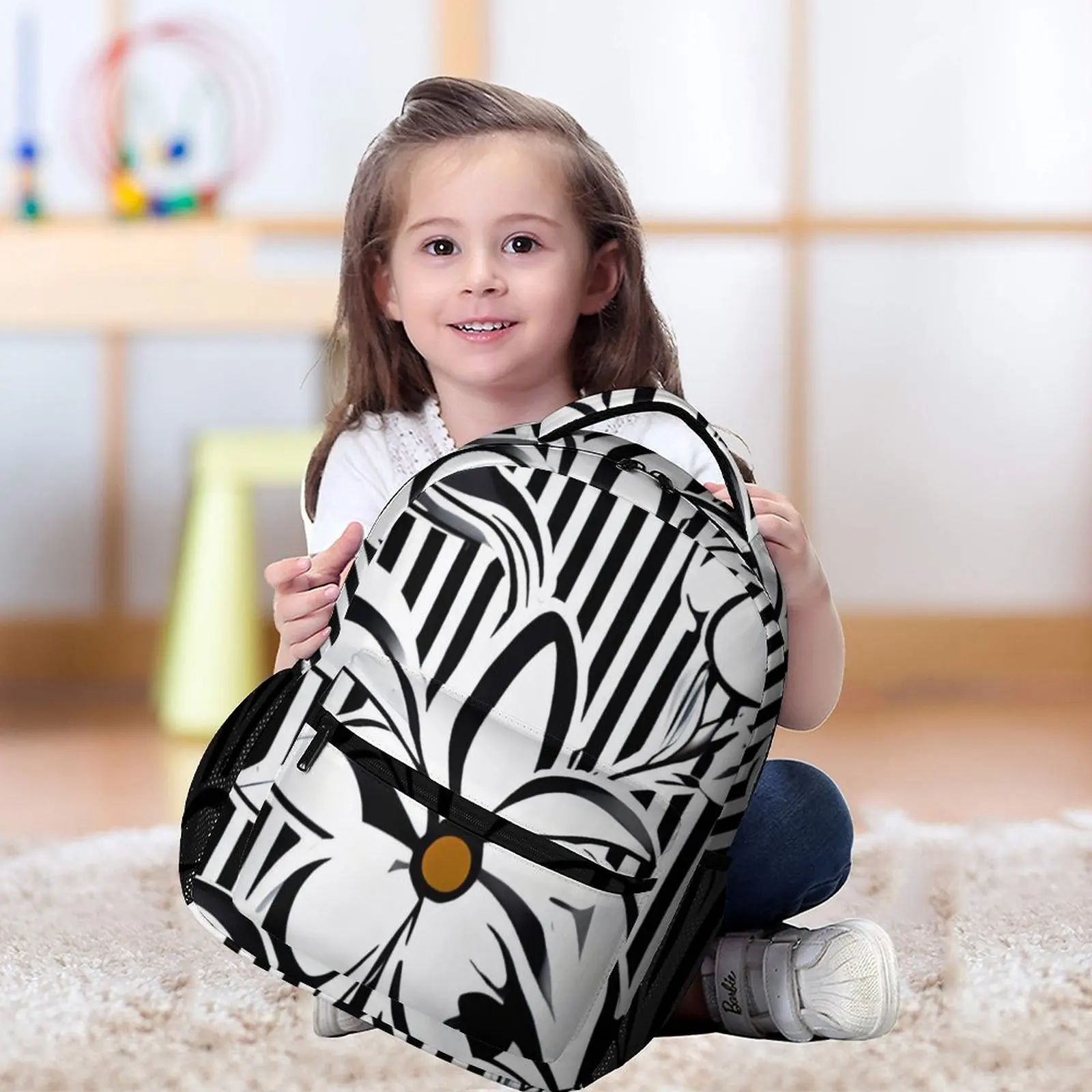 2023 New School Bags for Kid Girls Multifunctional Backpack 2 in 1 Floral Children's Backpack Breathable Shoulder Straps
