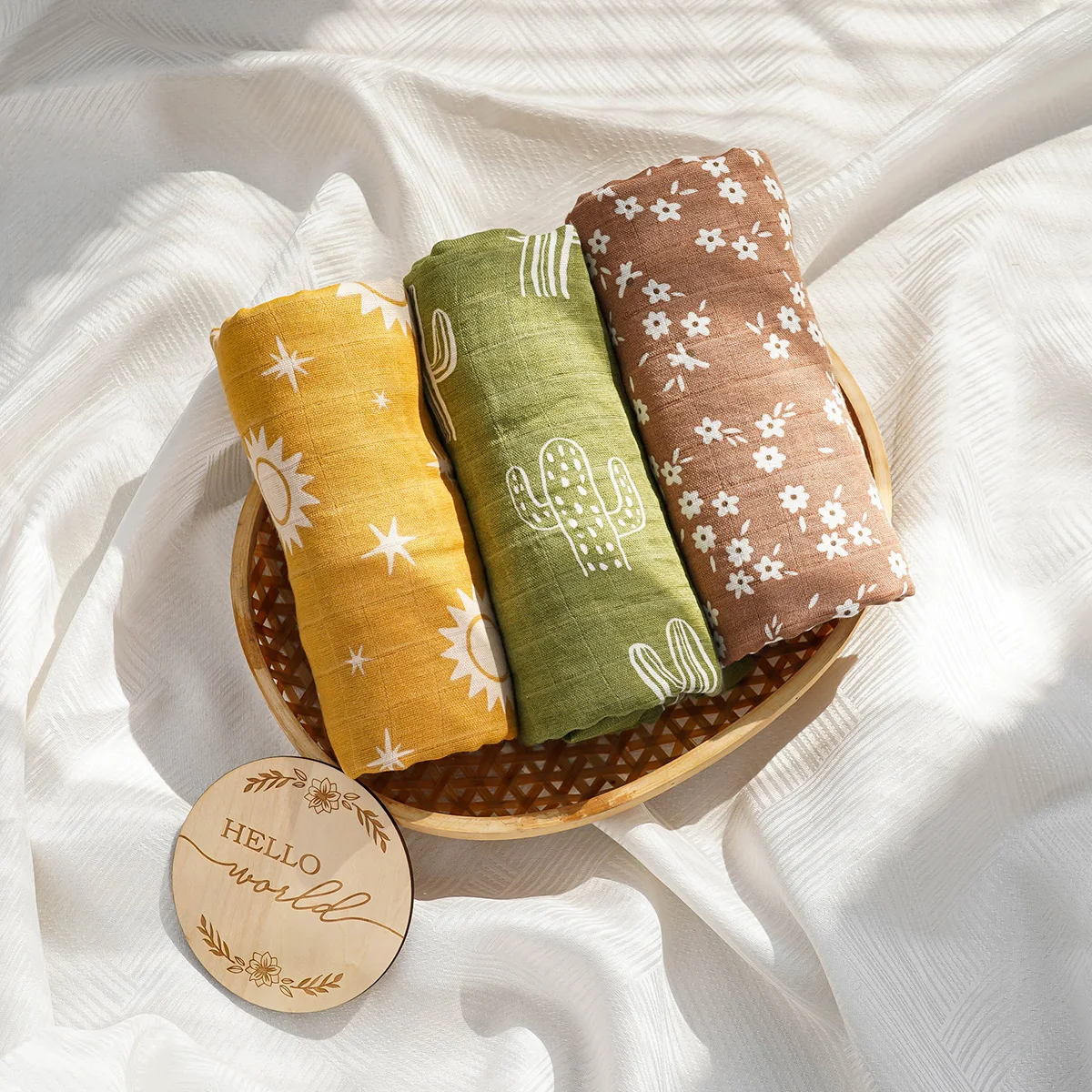 Happyflute New Print 120*110cm Soft Muslin Bamboo Cotton Baby Wrap Fashion Pattern Newborn Multi-function Swaddle Blanket 5