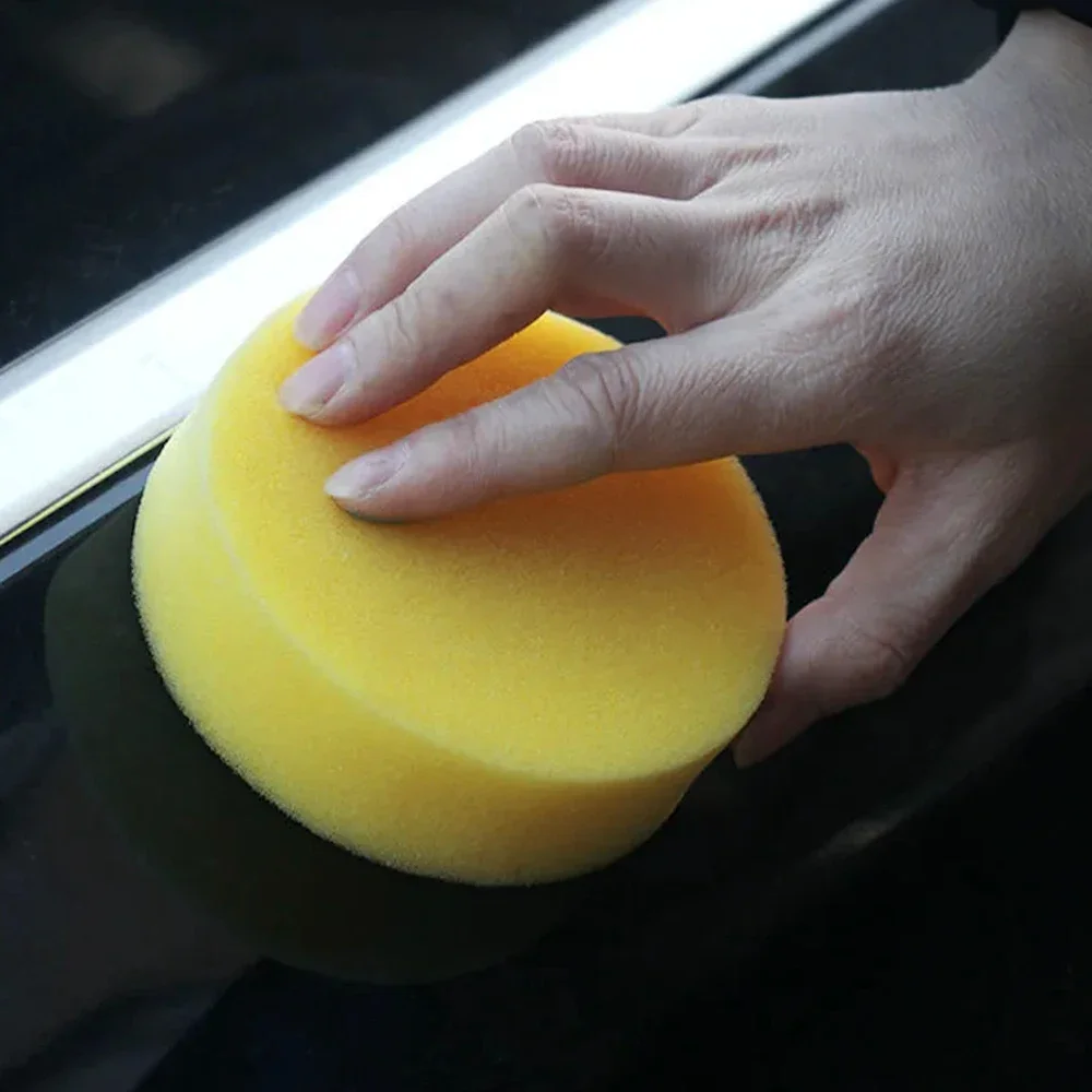 2X Car Polishing Waxing High-density Sponge Yellow Washing Pressures Edge Foam Auto E Wax Polishes Paint Care Available Cleaner