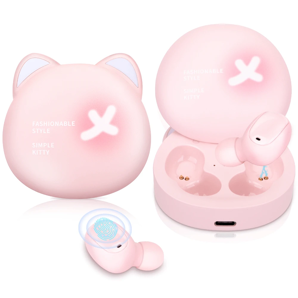 Cute Wireless Bluetooth Headset TWS Earphones For Children Cat Ear