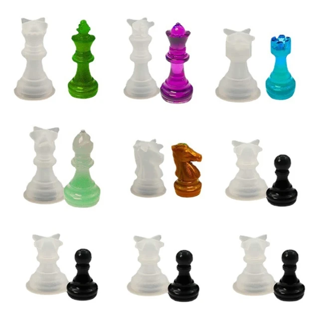 3D International Chess Piece Mold Jewelry Resin Casing Mold Chess Shaped  Chocolates Candy Baking Tools Easy to Use