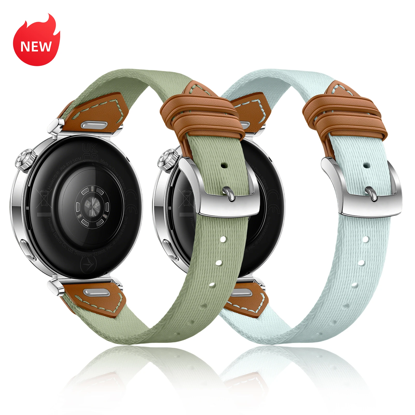 18mm Composite Woven Quick Release Sports Watch Band with Push Button Clasp