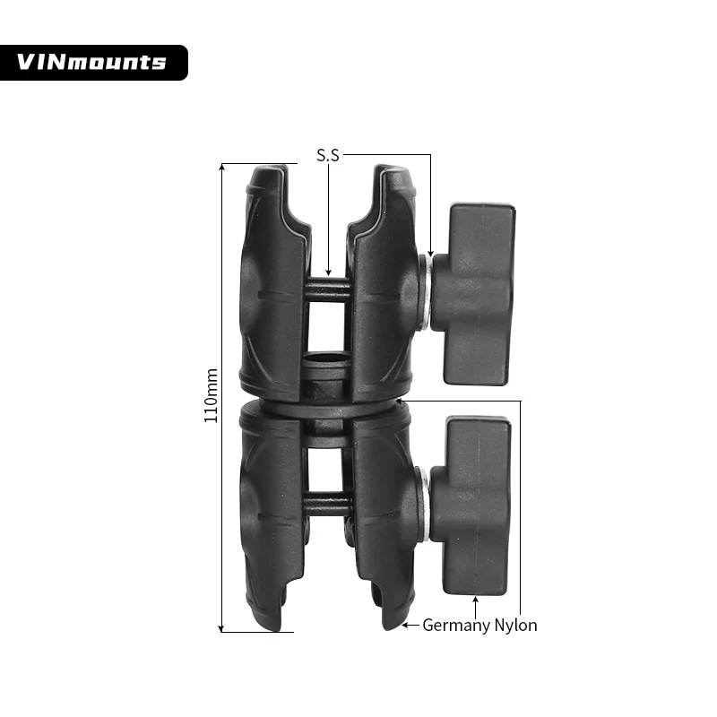 VINmounts 1인치 더블 소켓 암(B-DLG-02/03), 휴대폰/태블릿/카메라용, RAMVIN B 사이즈 마운트와 호환 가능, 차량용 마운트