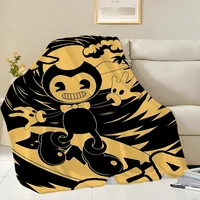 B-Bendy and the ink machines Game Blanket Skin friendly comfort warm soft plush blanket suitable sofa living room office bedroom 1
